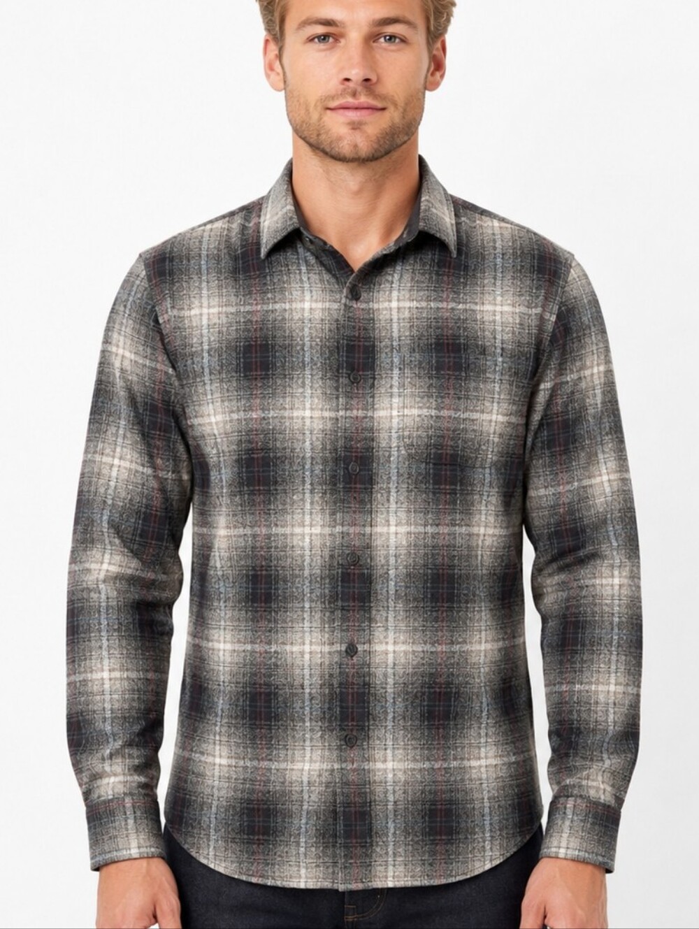 Pendleton Lodge Shirt Men's M Pure Virgin Wool Gray Plaid Archive 1997 EUC